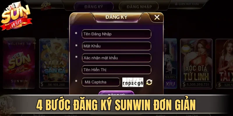 Đăng Ký Sunwin | Hướng Dẫn Tạo Tài Khoản Cổng Game 2026 | Hình số 2 4 bước đăng ký Sunwin đơn giản