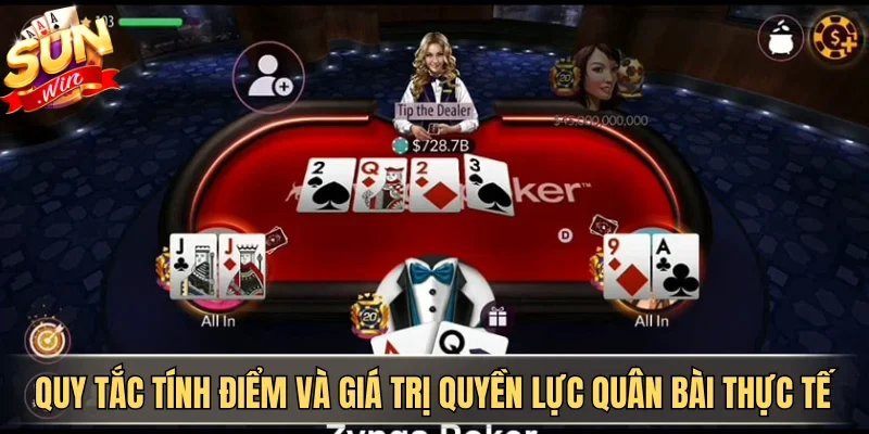 So Sánh Xì Tố Và Poker - Đâu Là Lựa Chọn Khôn Ngoan Cho Bạn? | Hình số 3 Quy tắc tính điểm và giá trị quyền lực quân bài thực tế